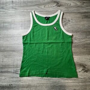 American Eagle Tank Top Womens Medium Green Ringer Winged Foot Sporty Y2K Q69